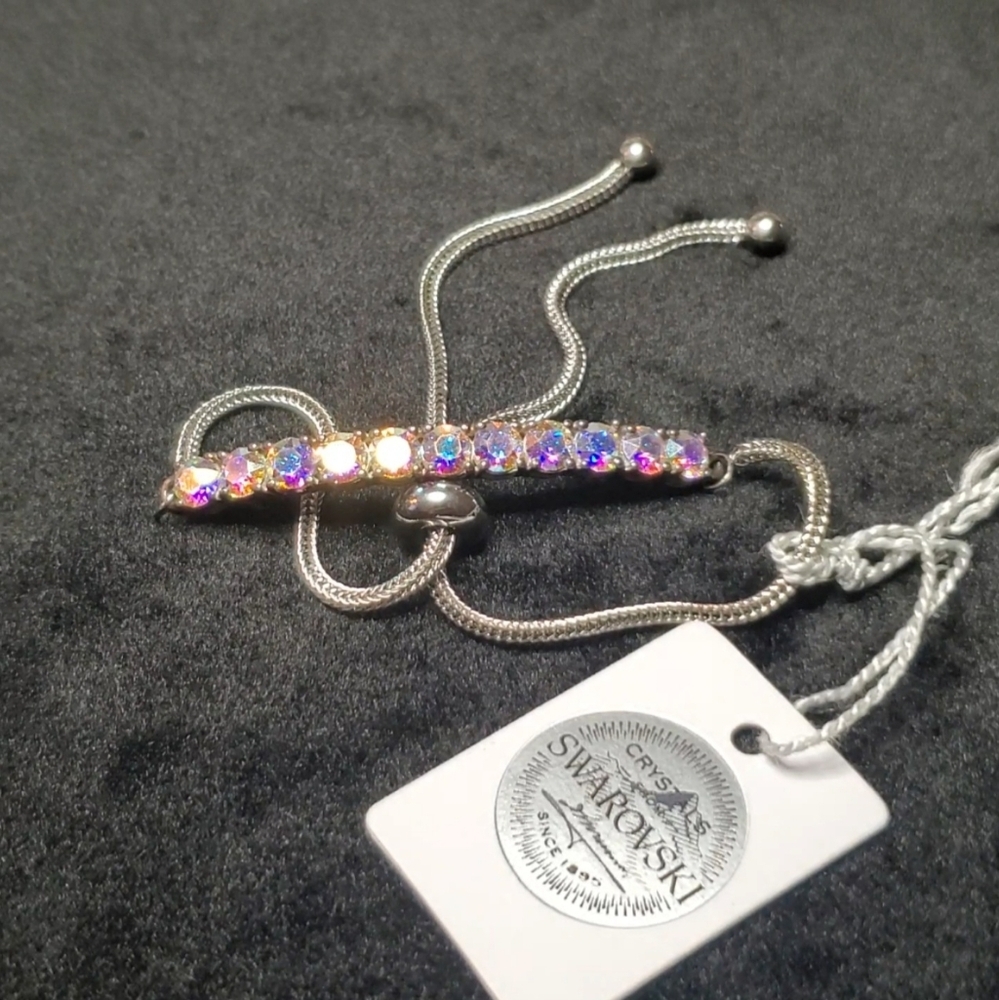 Swarovski Slide Bracelet In Sterling Silver By D'joy